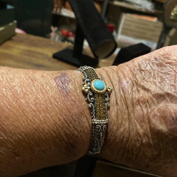 Barbara Bixby sterling silver & 18k gold gemstone cuff - Picture 11 of 12